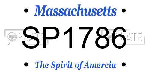 SP1786 Massachusetts License Plate