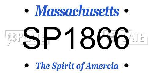 SP1866 Massachusetts License Plate
