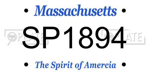 SP1894 Massachusetts License Plate
