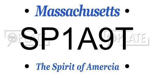 SP1A9T Massachusetts License Plate