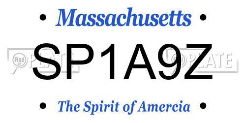 SP1A9Z Massachusetts License Plate