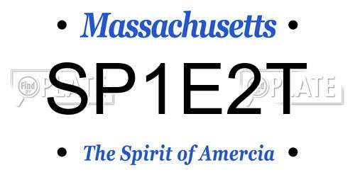 SP1E2T Massachusetts License Plate