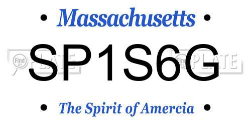 SP1S6G Massachusetts License Plate