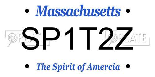 SP1T2Z Massachusetts License Plate