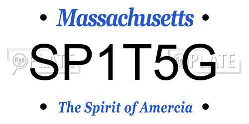 SP1T5G Massachusetts License Plate