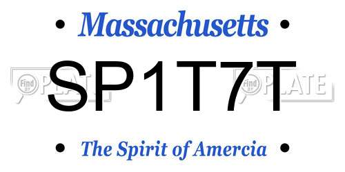 SP1T7T Massachusetts License Plate