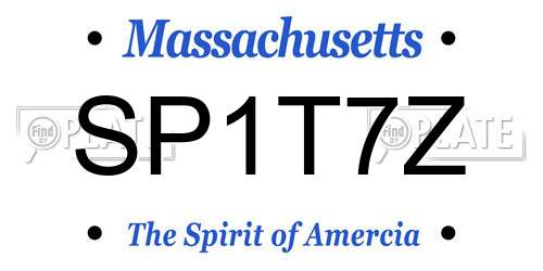 SP1T7Z Massachusetts License Plate