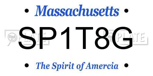 SP1T8G Massachusetts License Plate