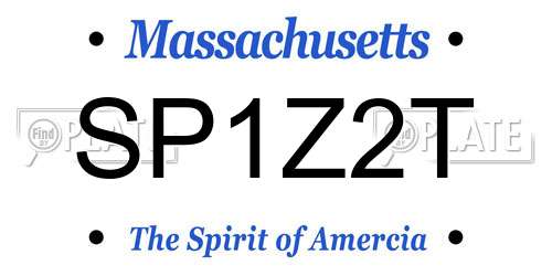 SP1Z2T Massachusetts License Plate