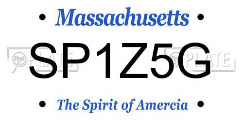 SP1Z5G Massachusetts License Plate