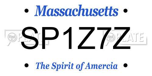 SP1Z7Z Massachusetts License Plate