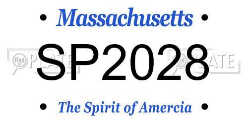 SP2028 Massachusetts License Plate