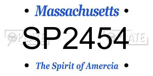 SP2454 Massachusetts License Plate
