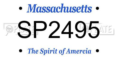 SP2495 Massachusetts License Plate