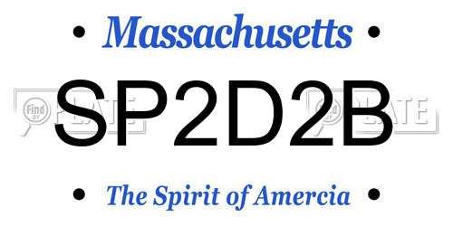 SP2D2B Massachusetts License Plate