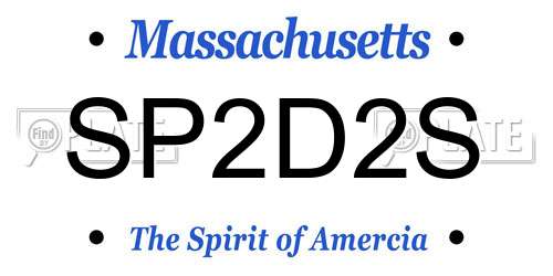 SP2D2S Massachusetts License Plate