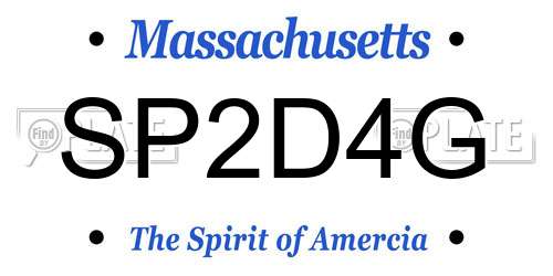 SP2D4G Massachusetts License Plate