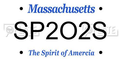 SP2O2S Massachusetts License Plate