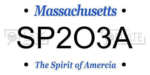 SP2O3A Massachusetts License Plate