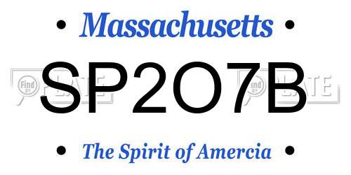 SP2O7B Massachusetts License Plate