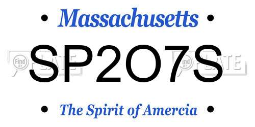 SP2O7S Massachusetts License Plate