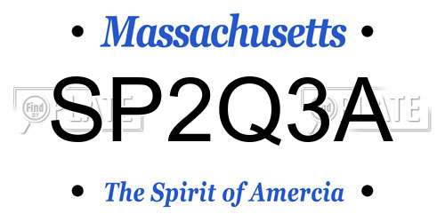 SP2Q3A Massachusetts License Plate