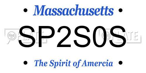 SP2S0S Massachusetts License Plate