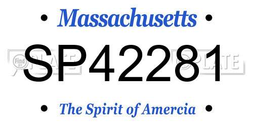 SP42281 Massachusetts License Plate