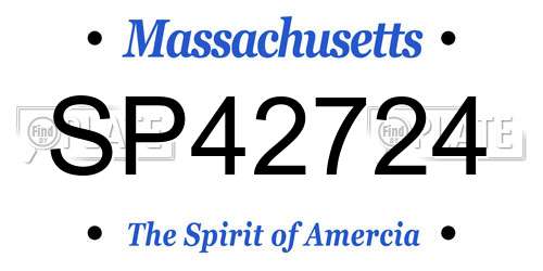 SP42724 Massachusetts License Plate