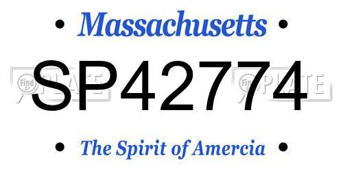 SP42774 Massachusetts License Plate