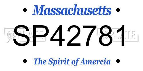 SP42781 Massachusetts License Plate