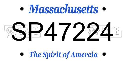 SP47224 Massachusetts License Plate