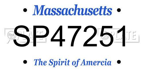 SP47251 Massachusetts License Plate