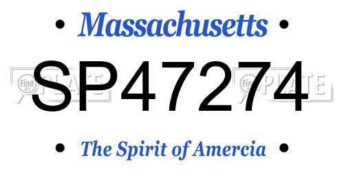 SP47274 Massachusetts License Plate