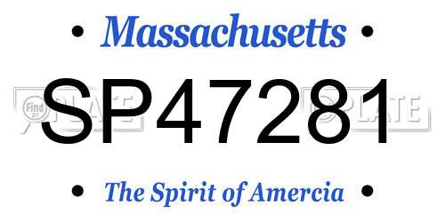 SP47281 Massachusetts License Plate