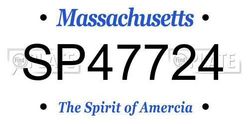 SP47724 Massachusetts License Plate