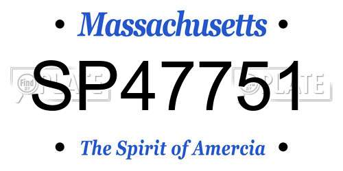 SP47751 Massachusetts License Plate