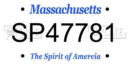 SP47781 Massachusetts License Plate