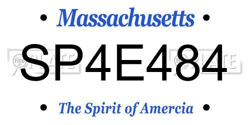 SP4E484 Massachusetts License Plate