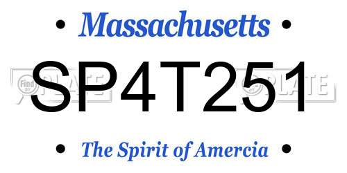 SP4T251 Massachusetts License Plate
