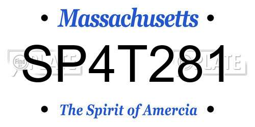 SP4T281 Massachusetts License Plate