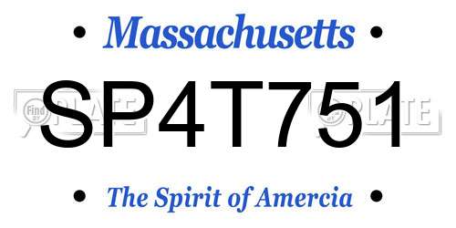 SP4T751 Massachusetts License Plate