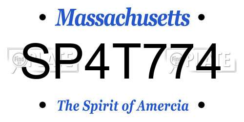 SP4T774 Massachusetts License Plate