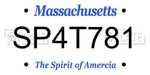 SP4T781 Massachusetts License Plate