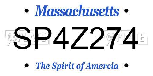 SP4Z274 Massachusetts License Plate