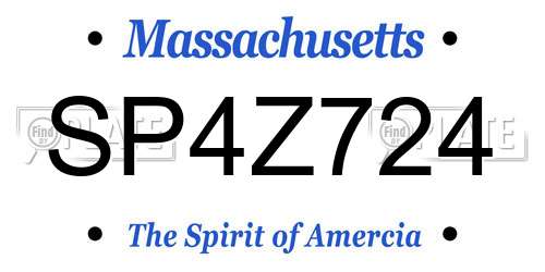 SP4Z724 Massachusetts License Plate