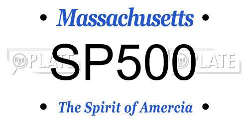 SP500 Massachusetts License Plate