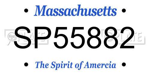 SP55882 Massachusetts License Plate