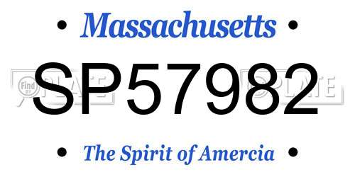 SP57982 Massachusetts License Plate