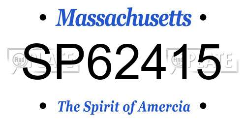 SP62415 Massachusetts License Plate